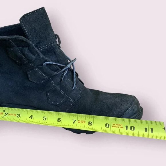 Sorel Suede Leather Waterproof Wedge Heel Ankle Bootie Lace Up Size 9 Black - Picture 14 of 16